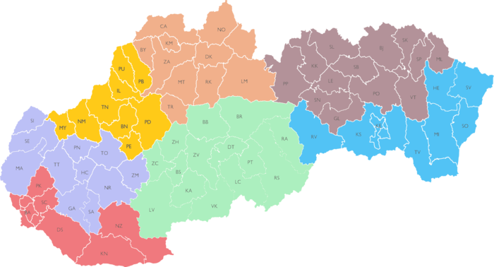 Mapa regiónov 