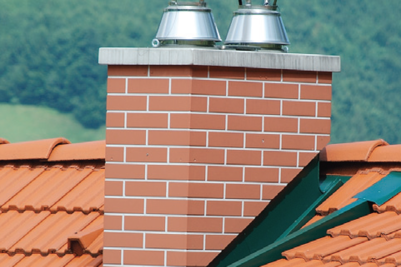 Prefabrikovaný komínový plášť tehlovej štruktúry a farby