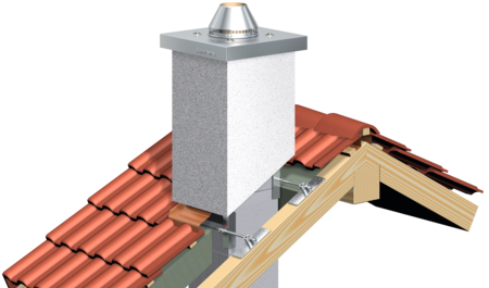 Komín v prechode strešnou konštrukciou
