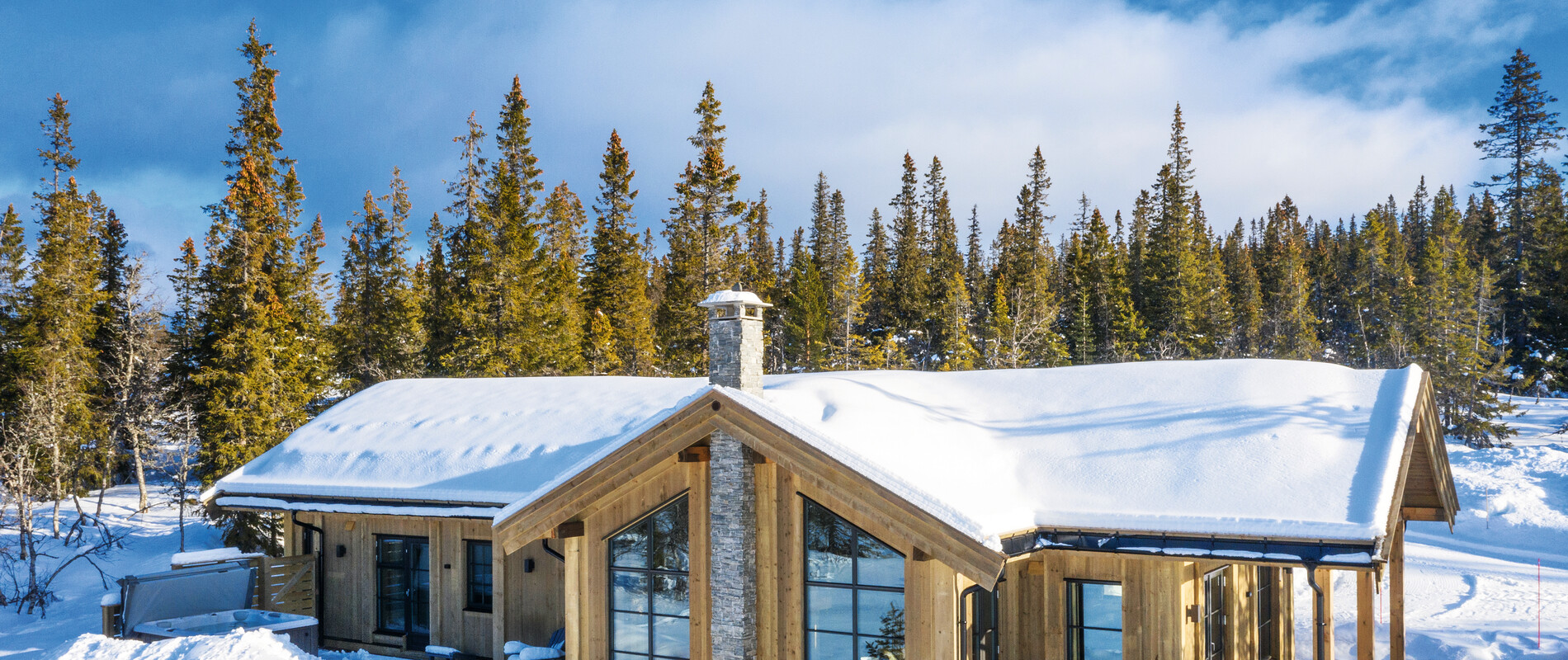 Hus med elementskorstein