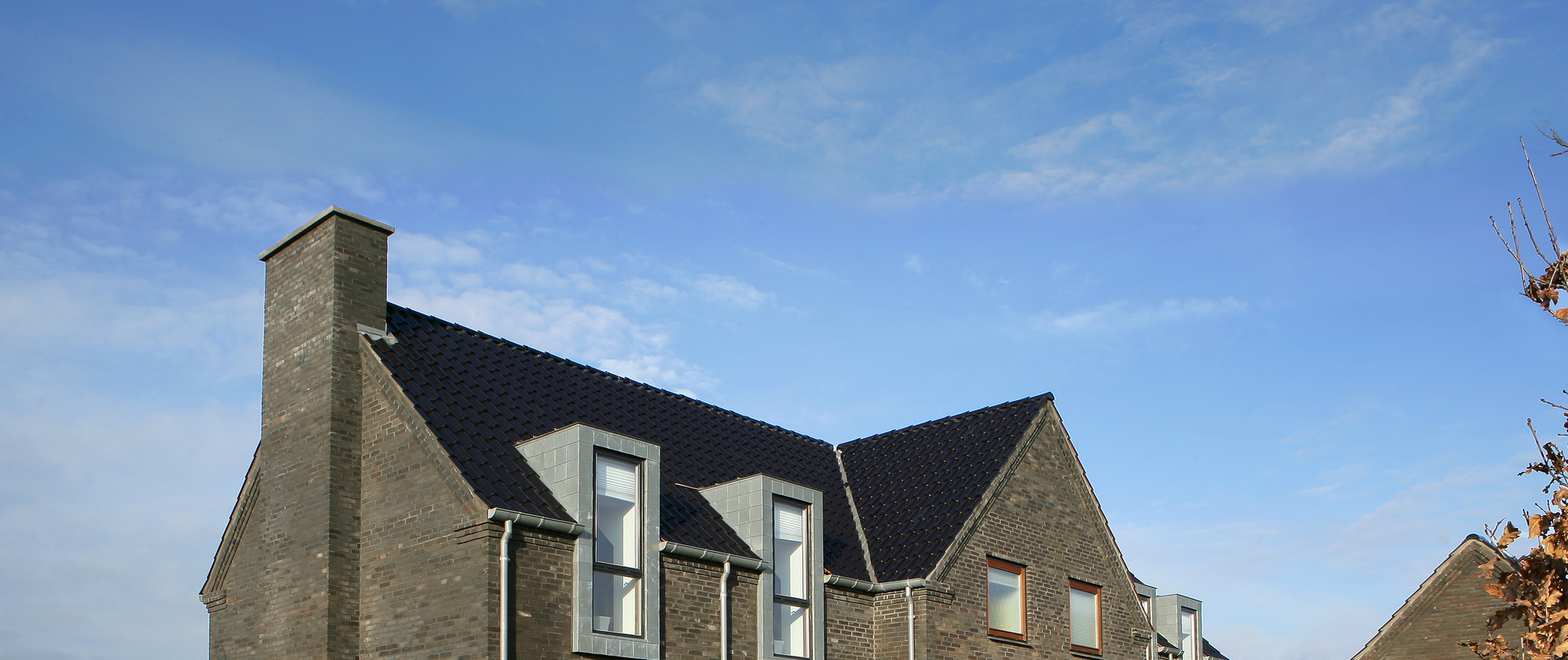 Hus med skorsten med keramisk inderrør