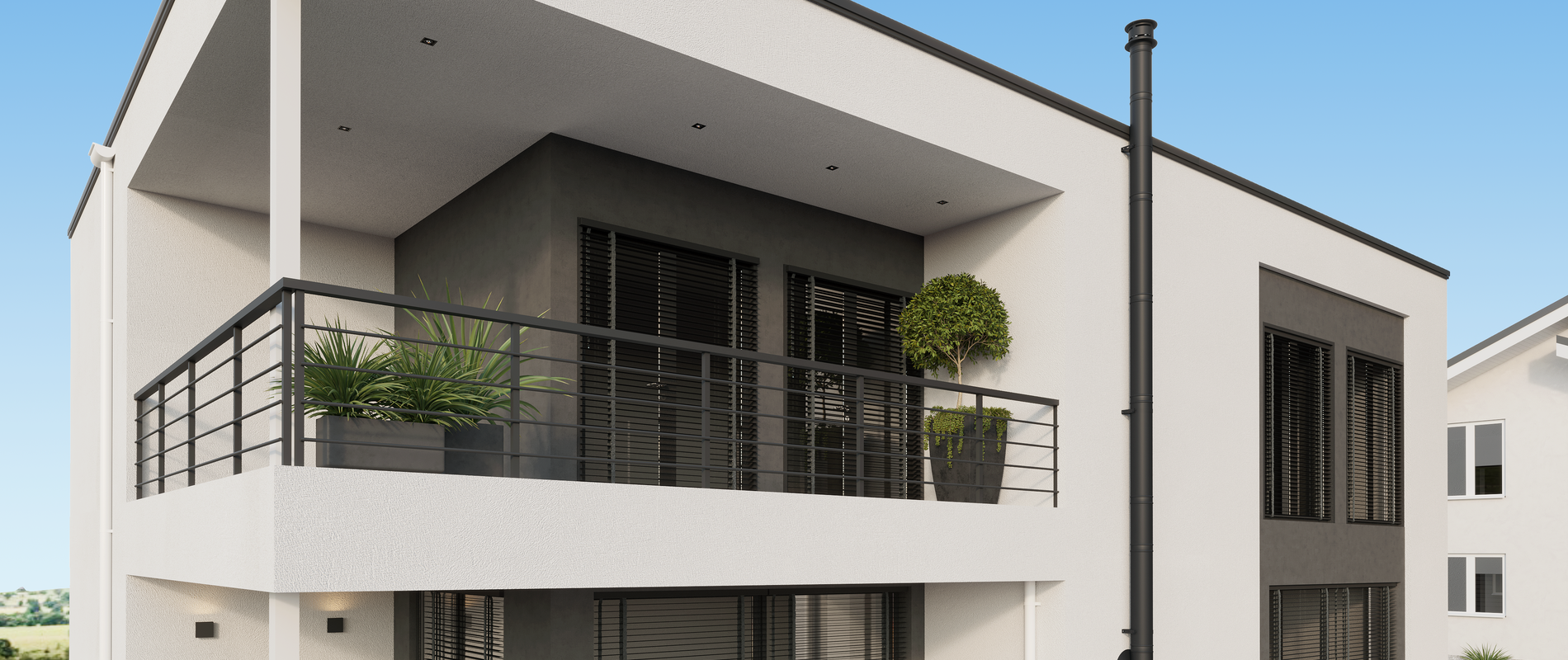 Elegantní černé provedení komínu PERMETER