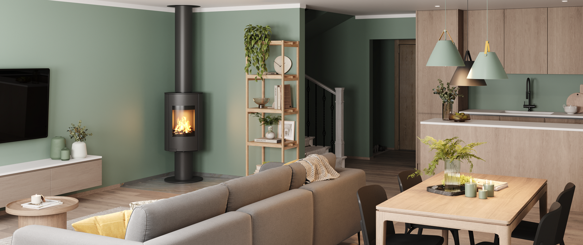 Frittstående peisovn Sirius 1.1 pidestall