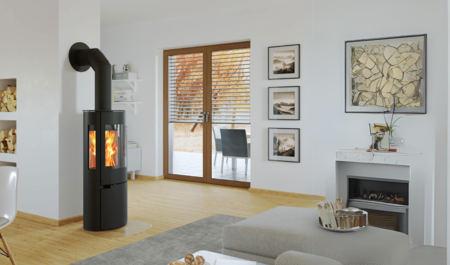 Brændeovn med pejserør