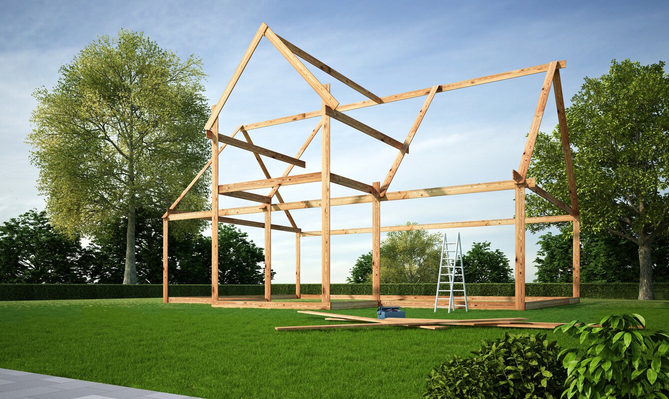 House frame made of wood