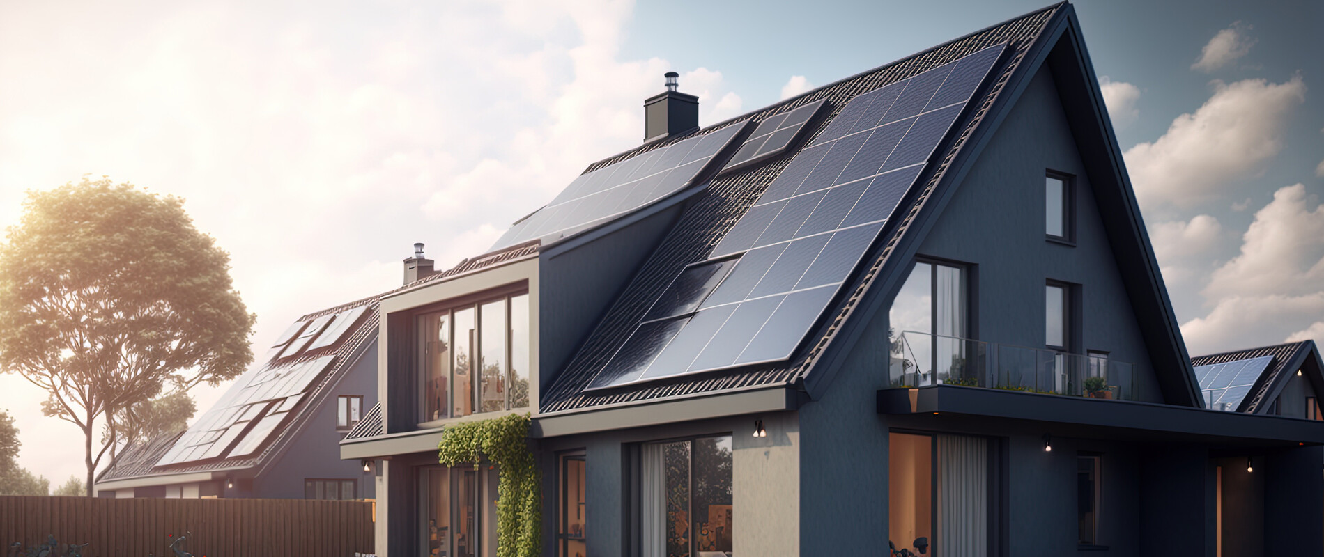 Dům se solárními panely | © AdobeStock 554397802