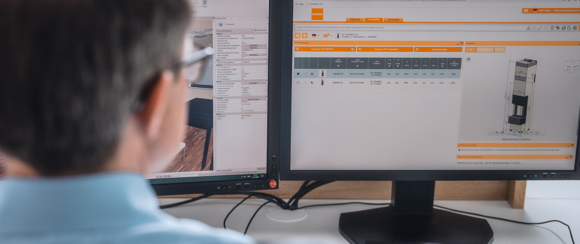 Práca s BIM/CAD databázou Schiedel